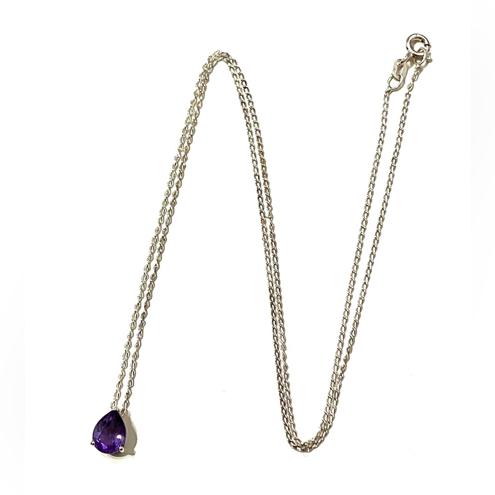 Dainty Sterling 925 Amethyst Necklace 18”